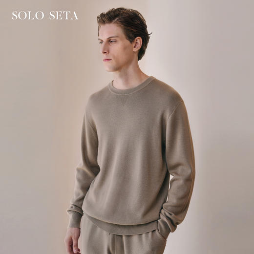 Solo seta男士纯色绵羊毛桑蚕丝山羊绒睡衣套装25春季保暖家居服 商品图0