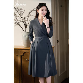 都市精英王妃裙 米思阳2026春季新款青果领通勤OL裙子女修身减龄职场西装连衣裙女1031