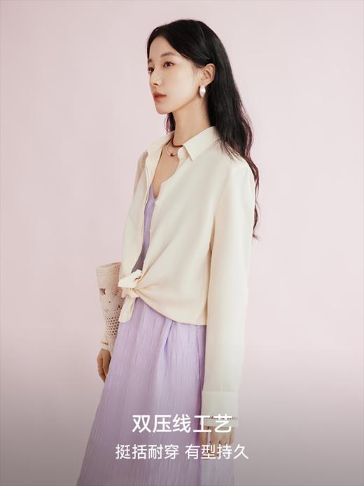 “人生衬衫”32姆米重绉桑蚕丝混纺衬衫FCG1SHT049 商品图5