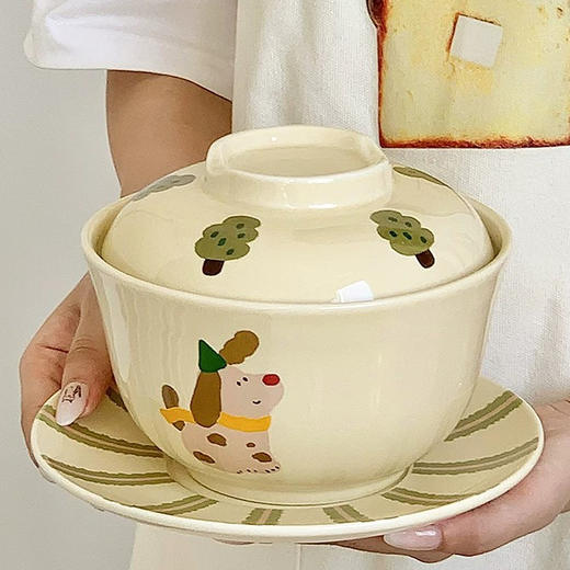 调皮小狗带盖泡面碗 商品图1