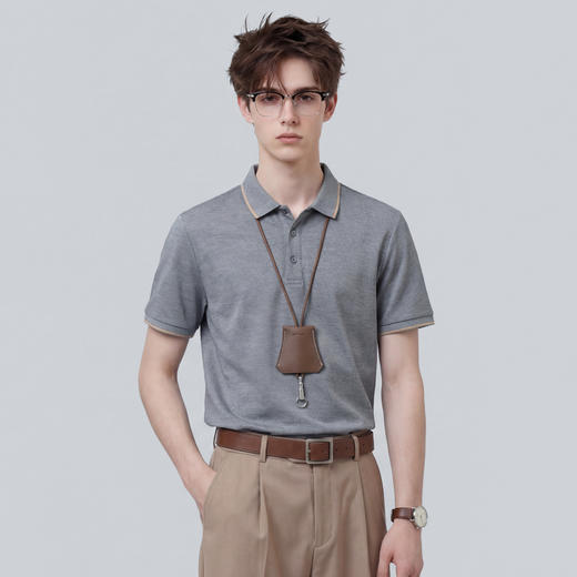 【含棉&含桑蚕丝】圣得西男士短袖polo衫2026新款春季商务通勤T恤 商品图14