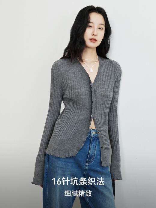 扬子精纺羊毛浪漫荷叶边开衫FCG1WSC097 商品图2