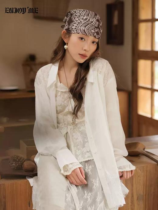 【门店同款】ENJOY春季“序光之旅”白羽织梦白衬衫 169694431 商品图1