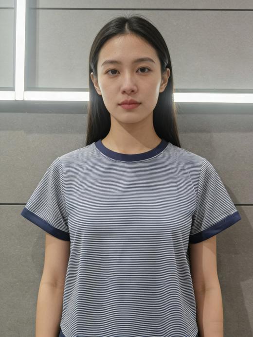 佐丹奴女装26年新款棉感正肩条纹短袖T恤衫05326237 商品图0