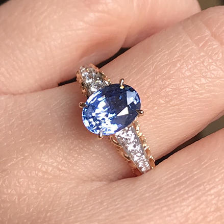 2.14卡无烧蓝宝石戒指 商品图0