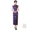 WX2026新款桑蚕丝旗袍紫色长款改良中式桑蚕丝连衣裙优雅气质修身复 商品缩略图4