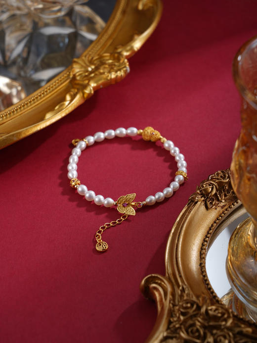子佩集【福华旋律】珍珠惜王妃手链【XHSL004】镀金葫芦蝴蝶福字钱币2602 商品图6