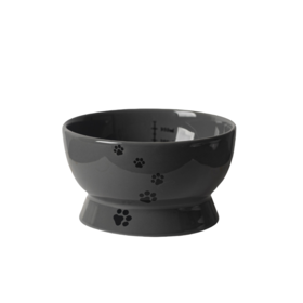 漫沃星系平口陶瓷猫碗MC-602灰色