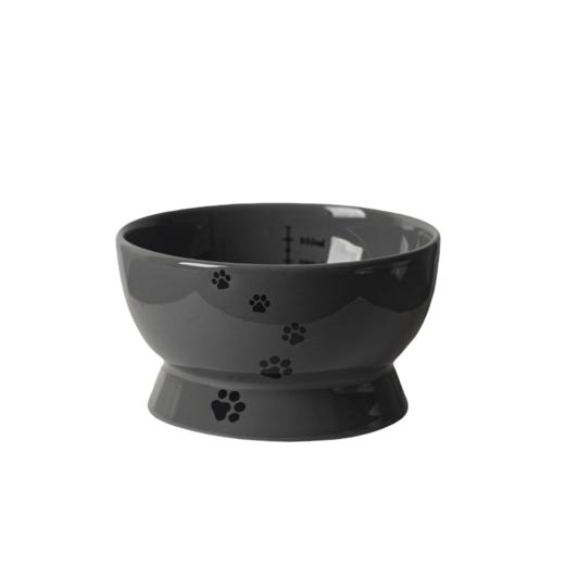 漫沃星系平口陶瓷猫碗MC-602灰色 商品图0