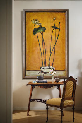 【已售】独角鹿西洋古董2017年中国台湾国立历史博物馆授权出品常玉创作限量版画《Lotus-荷》