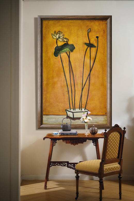 【已售】独角鹿西洋古董2017年中国台湾国立历史博物馆授权出品常玉创作限量版画《Lotus-荷》 商品图0