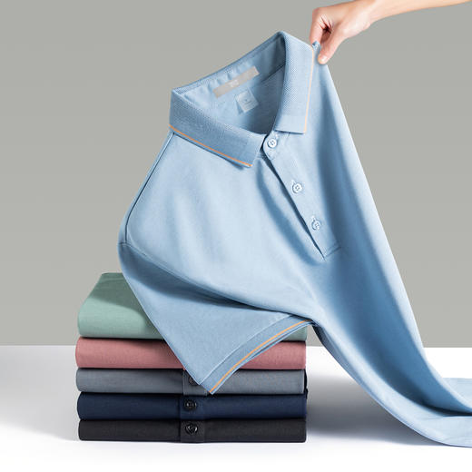 【含棉&含桑蚕丝】圣得西男士短袖polo衫2026新款春季商务通勤T恤 商品图10