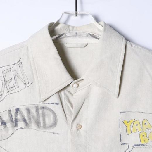 26CS67SDSA男装2026新款日系趣味涂鸦衬衫笑脸字母设计感宽松短袖衬衣 商品图2