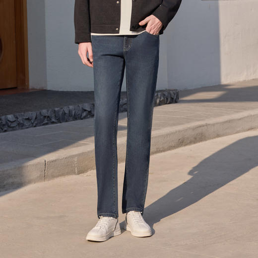 半身缘男裤 春季柔软抗皱垂顺抗磨亲肤百搭牛仔裤261101M10130197 商品图3