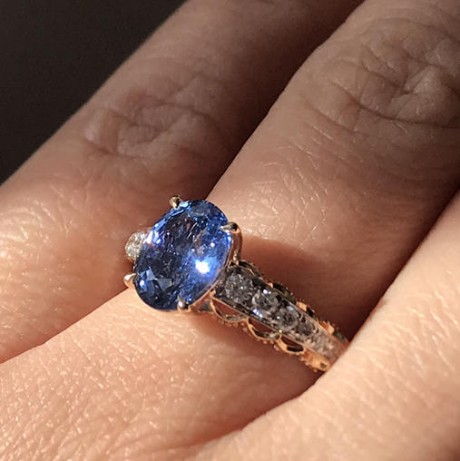 2.14卡无烧蓝宝石戒指 商品图3