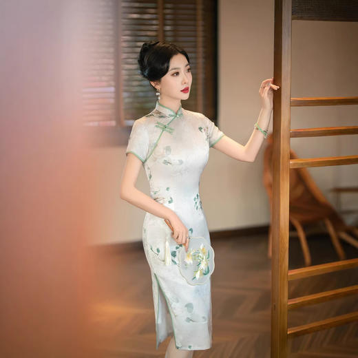 ZAYS2026春季新品改良气质年轻款旗袍日常修身时尚中长旗袍 商品图3