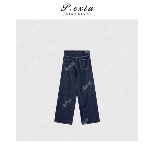 04-6潘依绣丁丁宠粉韩系氛围水洗牛仔长裤Q50417 商品图1
