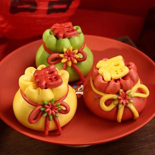 【山东馒头❗️新年福袋钱袋豆沙包】自带 “招财纳福、岁岁平安” 的美好寓意，颜值与健康兼得，上供年货手工面点花馍馍中式面点QQ 商品图2