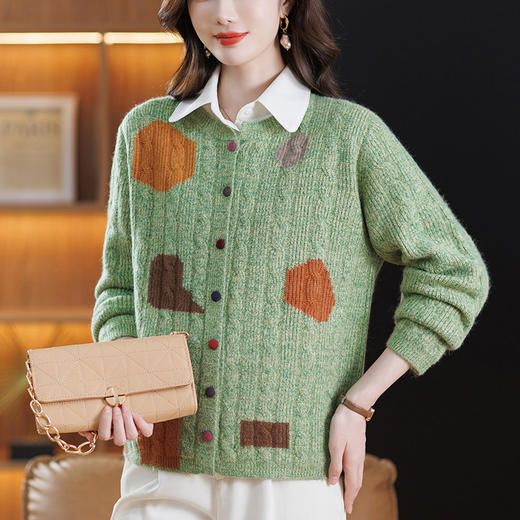 宽松上衣显瘦，洋气针织开衫外套CC-17-6139 商品图1