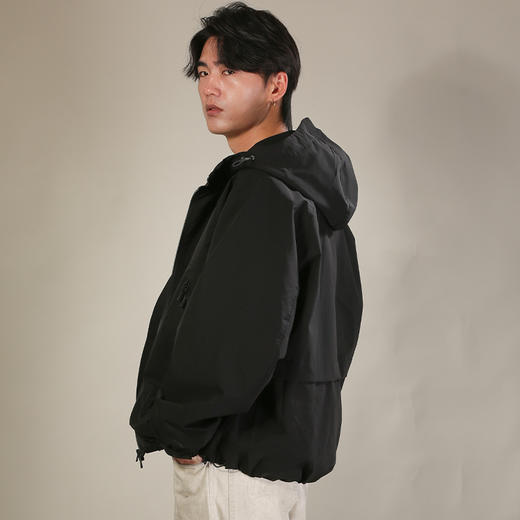 DRONKOO 2026 连帽左胸刺绣字母口袋压胶拉链中厚夹克 商品图4