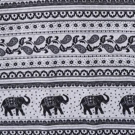 SDSA男装2026新款复古图腾休闲长袖大象满印条纹设计宽松圆领T恤 商品图2