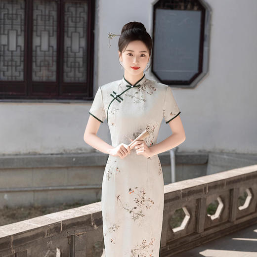 ZAYS2026春夏新款时尚中国风改良复古旗袍连衣裙优雅气质日常中长旗袍 商品图2