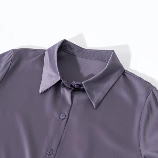 茧墨 雅致气质经典百搭仿缎面衬衫 法式时尚复古休闲通勤优雅知性减龄衬衣 商品图3