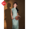 逸红颜《斓歌》2026夏新款微弹布纹敦煌宝相花刺绣修身无袖旗袍女 商品缩略图2