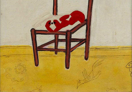 独角鹿西洋古董2018年中国台湾耿画廊授权出品常玉创作限量版画《Pekinese on a Chair-趴在椅子上的狮子狗》 商品图4