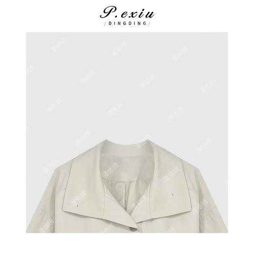 04-6潘依绣丁丁宠粉韩系简约短款长袖风衣Q67112 商品图2