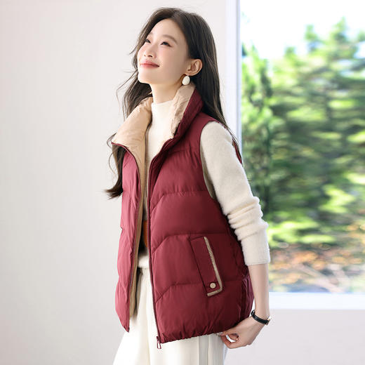 丁摩 羽绒服马甲女秋冬季外穿休闲高端轻薄保暖90白鸭绒背心马夹6ZF-363197 商品图0