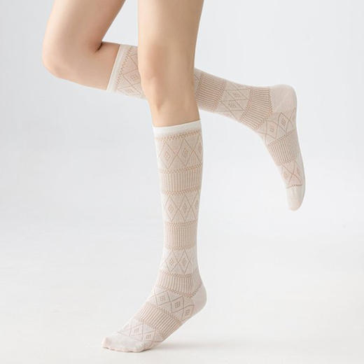 基础-简约菱格小腿袜子-纪念日百货门店同款169643706 商品图4