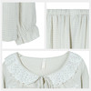 【99元超值新品】【秀黛】女荷叶边气泡格长袖杯垫套装抗皱挺括立体花边田园风女士春秋家居服睡衣W1551003T【门店同款】 商品缩略图4