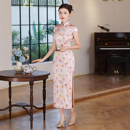 WX2026新款真丝旗袍长款改良中式桑蚕丝连衣裙优雅气质修身复古 商品图1
