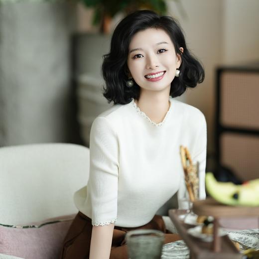 西子/欧若拉气质羊毛钉珠半袖套头针织上衣/MSYF144 商品图1