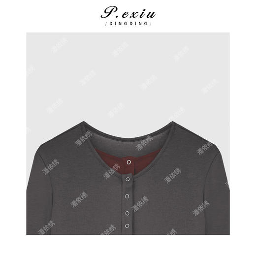 A008潘依绣丁丁宠粉韩系氛围感假两件撞色长袖Q33047 商品图2