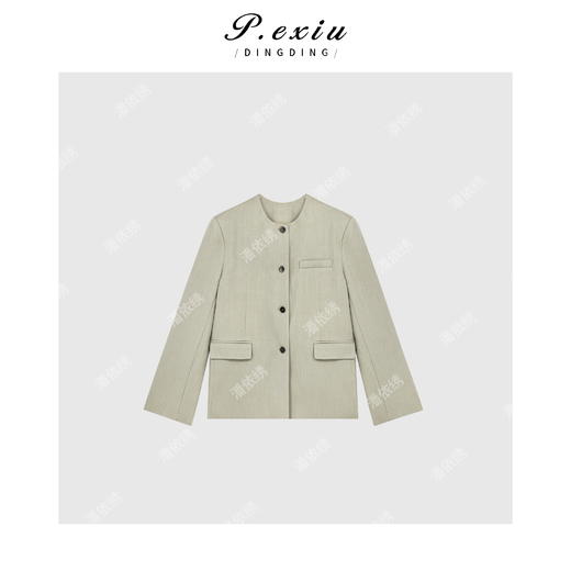 A008潘依绣丁丁宠粉极简风圆领长袖西装Q41163 商品图0