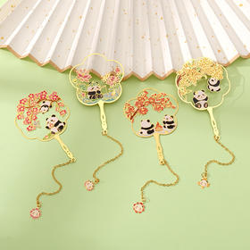 「9.9到手！数款可选」中国风金属书签卡通熊猫彩印蚀刻电镀黄铜铁书签学生礼送老师礼物