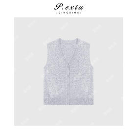 A008潘依绣丁丁宠粉韩系无袖V领针织打底Q50778