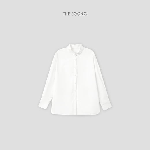 THESOONG|’意境‘手工盘扣桑蚕丝高级感立领白色挺括衬衫外套8653 商品图0