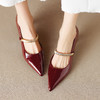 【预售5天】法式尖头高跟鞋气质一字扣，玛丽珍鞋细跟浅口中跟单鞋DB&M6687 商品缩略图3