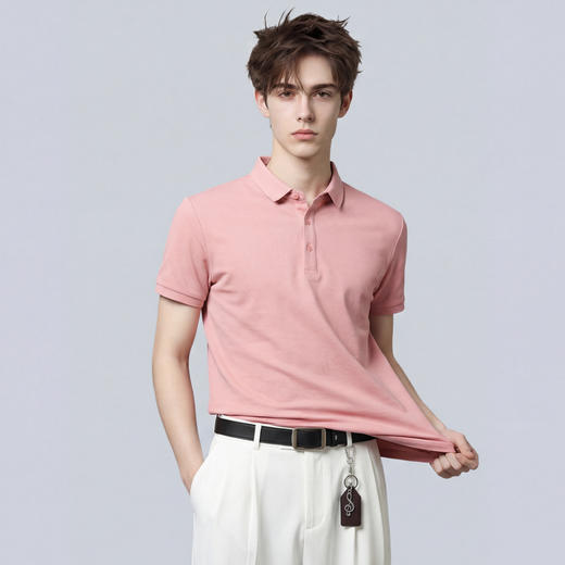 【含棉】圣得西男士帅气短袖polo衫2026新款春季舒适商务翻领上衣 商品图13
