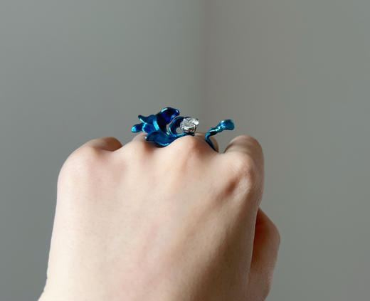 「小美人鱼」钻石钛金戒指 商品图2