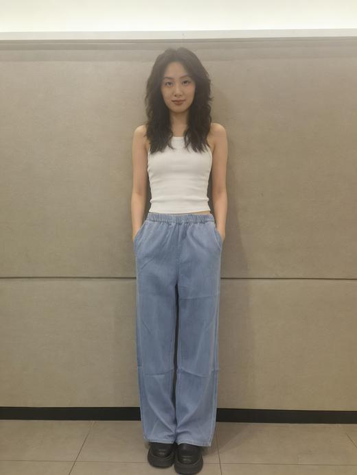 佐丹奴女装26年新款橡胶腰头棉感柔软阔腿牛仔裤05416008 商品图1