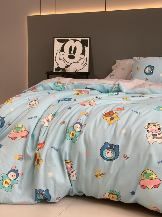 【开年福利，开学必拍！100支全棉长绒棉卡通三件套】直接把颜值和质感拉满~像云朵一样细腻柔软，亲肤透气，越洗越软，裸睡都超安心-圆圆家纺 商品图9