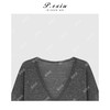 A008潘依绣丁丁宠粉韩系极简亚-麻-羊-毛-V领毛衣Q88302 商品缩略图2