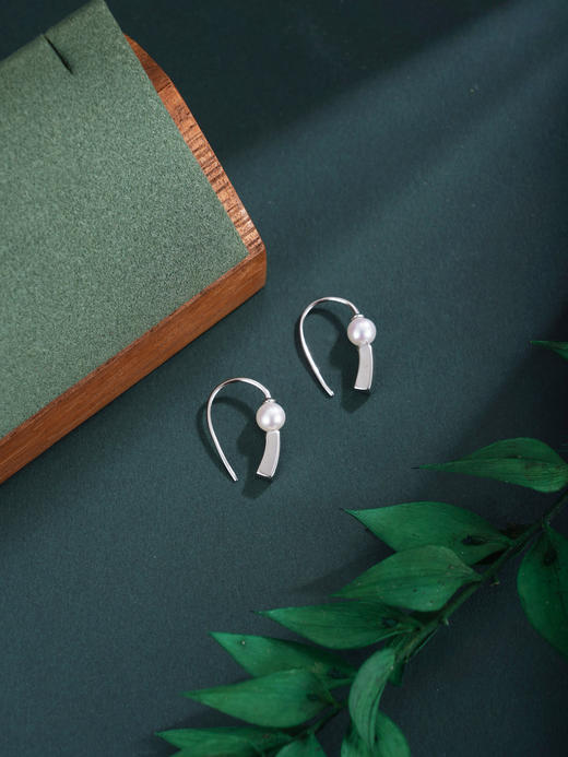 子佩集【月弧星轨】银S925珍珠惜王妃耳钉【AYEH0001】弯钩2602 商品图2