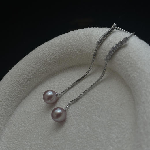 三色堇珍珠耳线｜氛围感王炸 商品图1