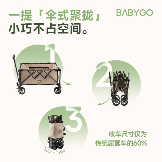 【BG】BABYGO户外露营车可折叠便携式多功能野营野餐车宝宝母婴玩具车 商品图2