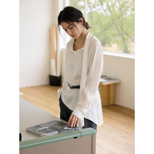 珠光宽松飘带衬衫 商品图4